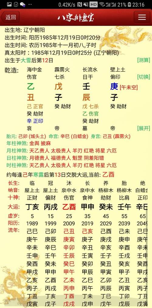 丁亥日庚子时八字