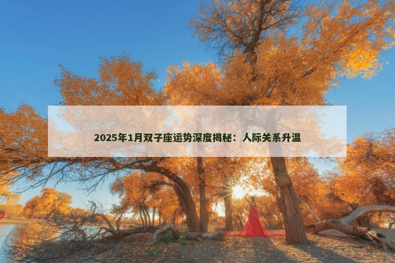 2025年1月双子座运势深度揭秘：人际关系升温