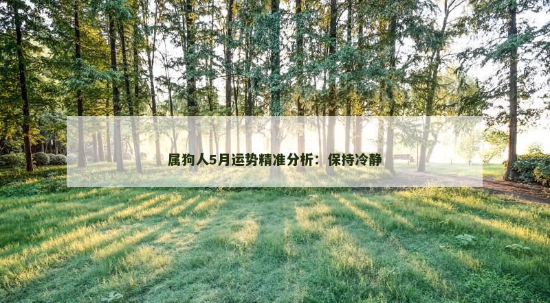 属狗人5月运势精准分析:保持冷静