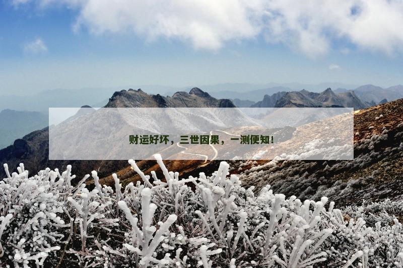 财运好坏，三世因果，一测便知！