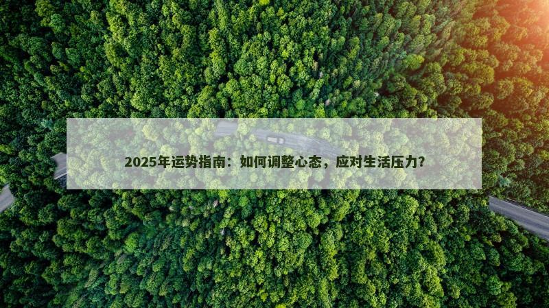 2025年运势指南：如何调整心态，应对生活压力？