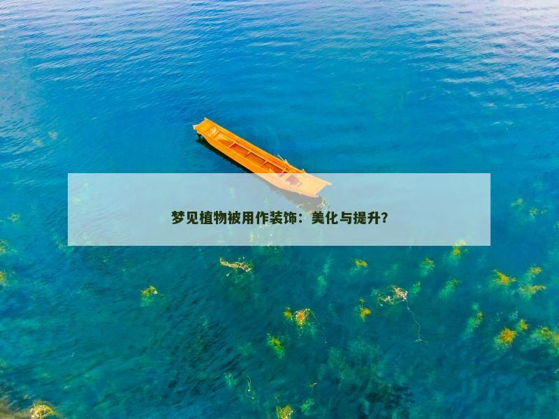 梦见植物被用作装饰:美化与提升?
