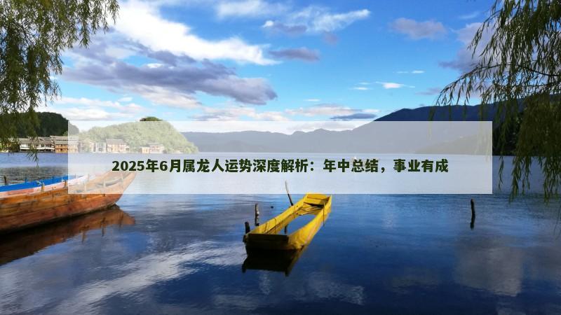2025年6月属龙人运势深度解析:年中总结,事业有成