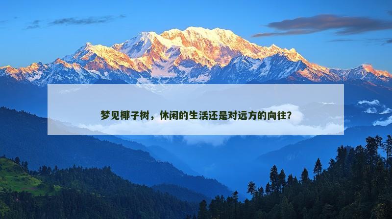 梦见椰子树,休闲的生活还是对远方的向往?