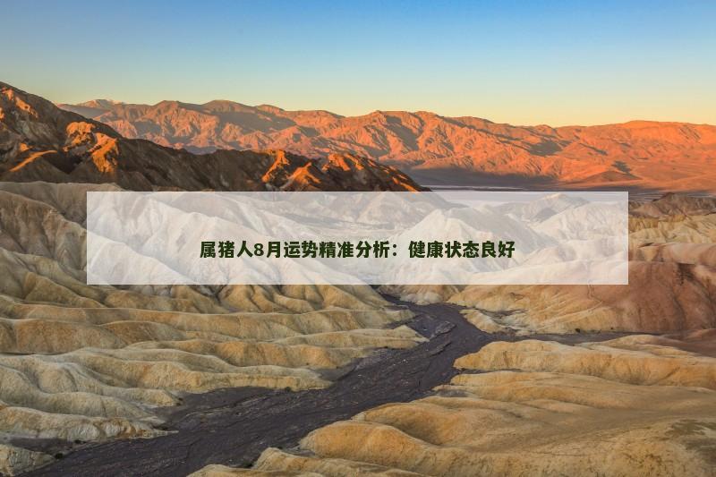 属猪人8月运势精准分析:健康状态良好