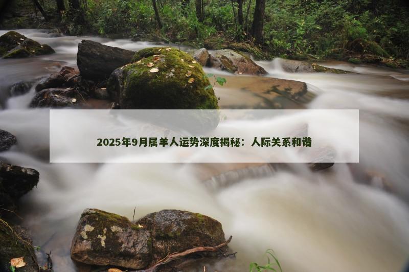 2025年9月属羊人运势深度揭秘:人际关系和谐