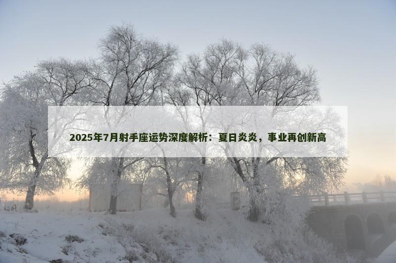 2025年7月射手座运势深度解析:夏日炎炎,事业再创新高