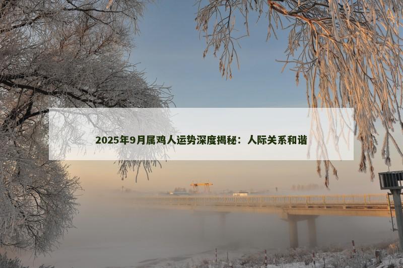 2025年9月属鸡人运势深度揭秘:人际关系和谐