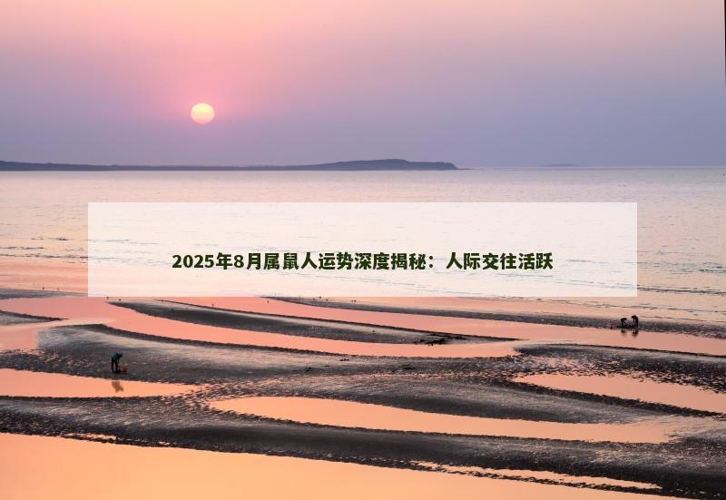 2025年8月属鼠人运势深度揭秘:人际交往活跃