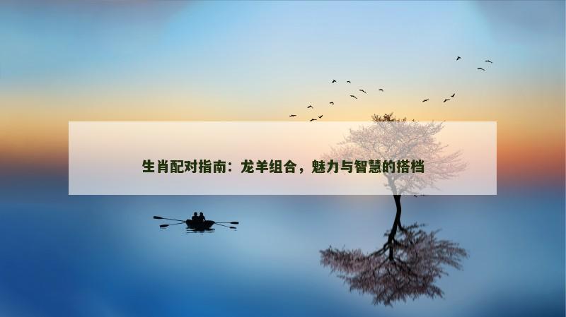 生肖配对指南：龙羊组合，魅力与智慧的搭档