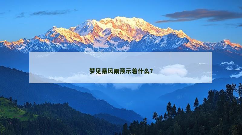梦见暴风雨预示着什么？
