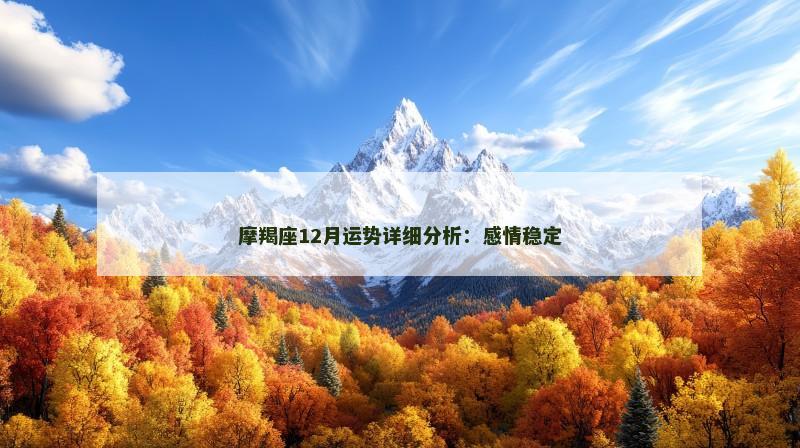 摩羯座12月运势详细分析:感情稳定