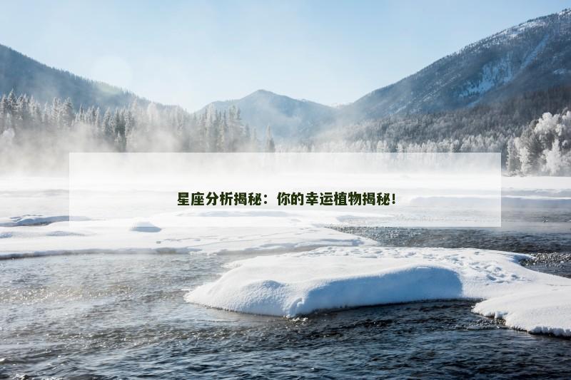 星座分析揭秘:你的幸运植物揭秘!