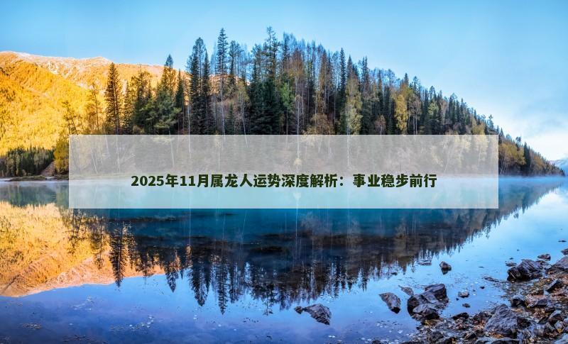 2025年11月属龙人运势深度解析：事业稳步前行