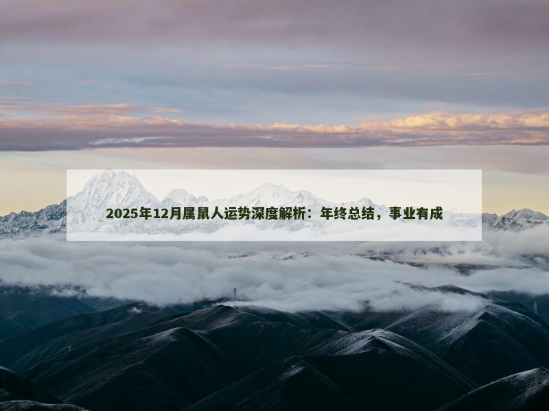 2025年12月属鼠人运势深度解析：年终总结，事业有成