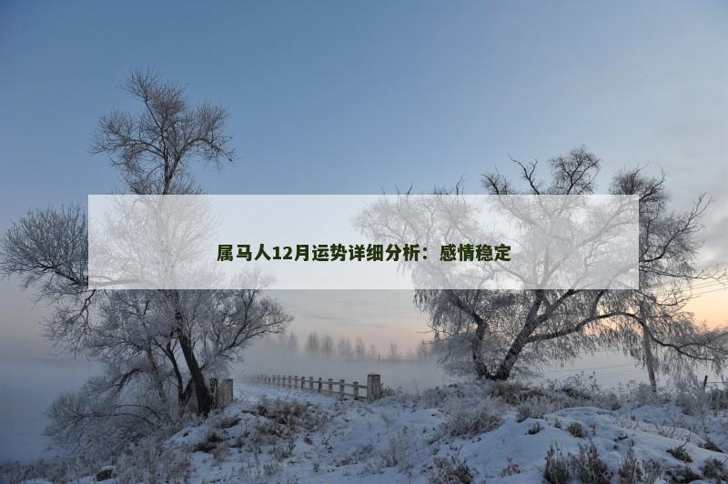 属马人12月运势详细分析：感情稳定