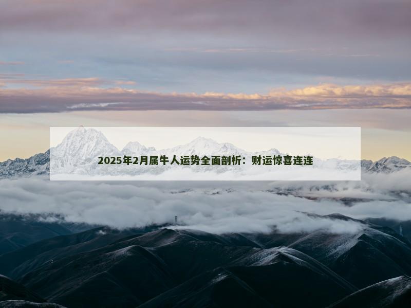 2025年2月属牛人运势全面剖析：财运惊喜连连