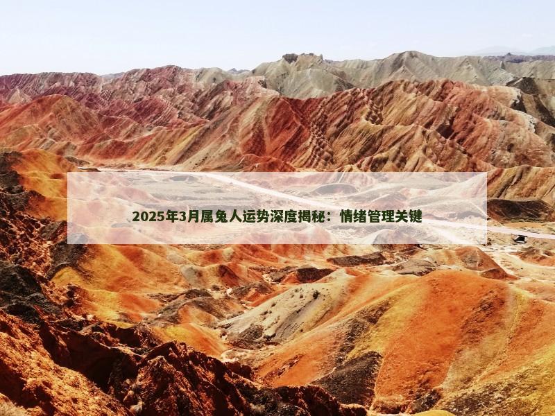 2025年3月属兔人运势深度揭秘：情绪管理关键