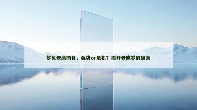 梦见老鹰捕食，强势or危机？揭开老鹰梦的寓意