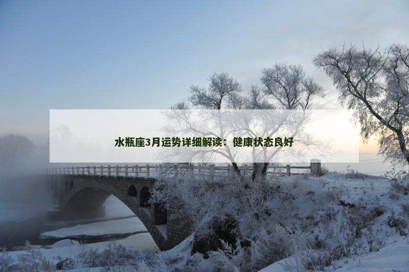 水瓶座3月运势详细解读：健康状态良好