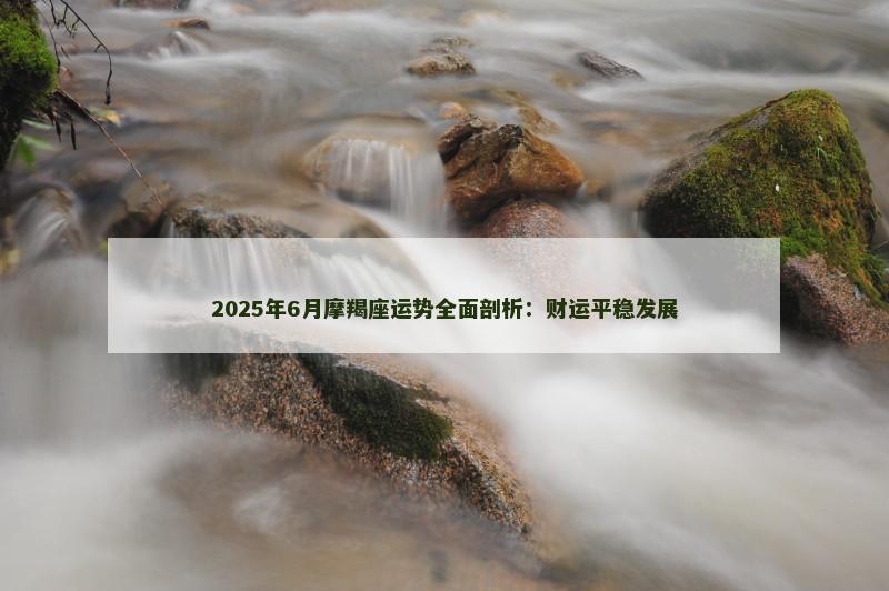 2025年6月摩羯座运势全面剖析：财运平稳发展